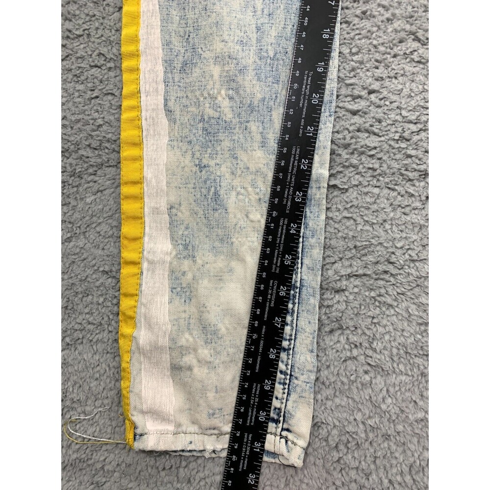 WAIMEA Skinny Fit Painted Seam Wearable Art-to-Wear Emo Grunge Punk Denim Jeans - Picture 11 of 12